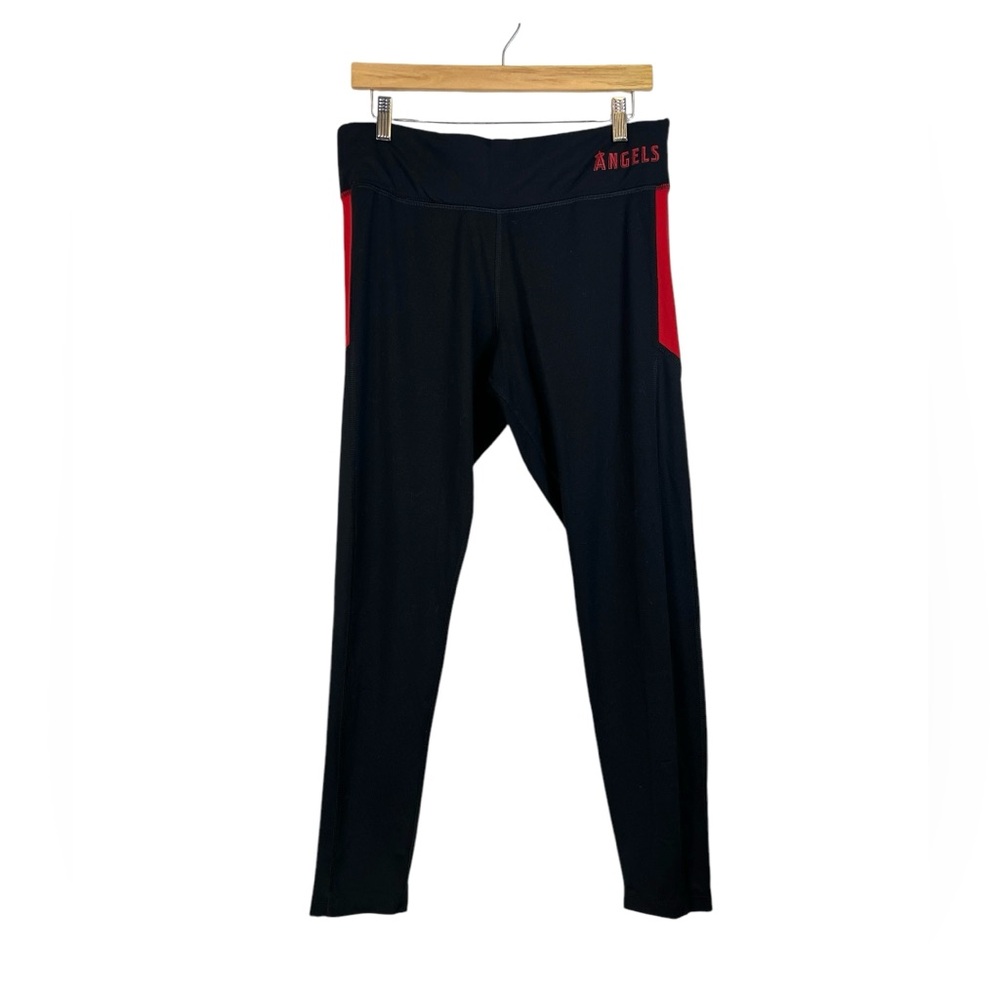 Victoria’s Secret Pink Angels Baseball Black Red Leggings Size L